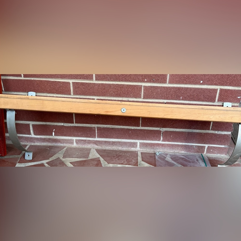 Wooden Shelf with Metal Accents